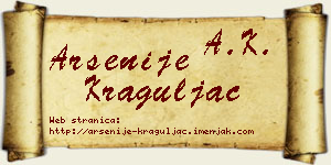 Arsenije Kraguljac vizit kartica
